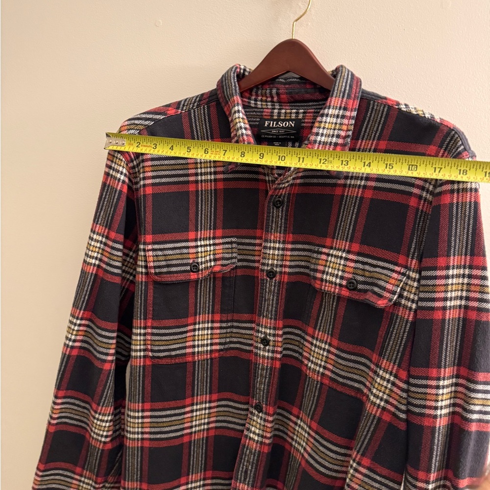 Filson Men's Scout Shirt Plaid Shirt in Red, Black, and White - Picture 3 of 4
